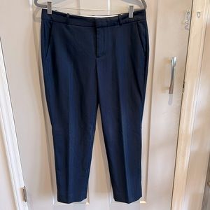 Banana Republic Avery 8 Ankle Navy Blue Seasonless herringbone texture